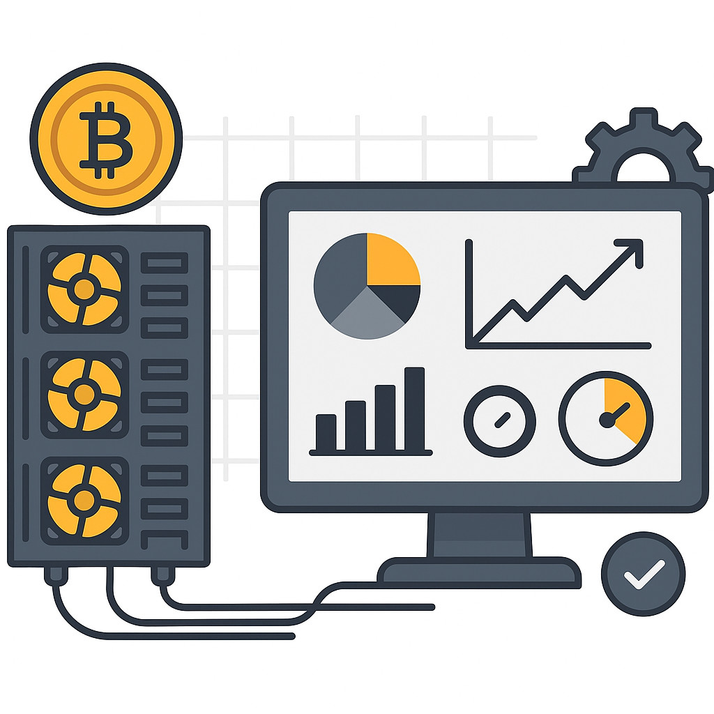 Operational efficiency metrics and monitoring systems for mining containers